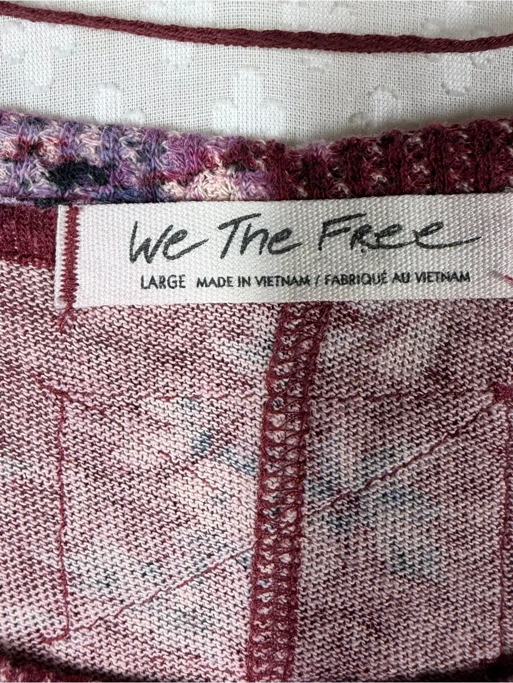 Free People We The Free Red Purple Floral You And Me Oversized Tunic Top
